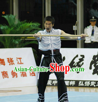 Top Kung Fu Stick Competition Uniforms Kungfu Training Suit Kung Fu Clothing Kung Fu Movies Costumes Wing Chun Costume Shaolin Martial Arts Clothes for Men