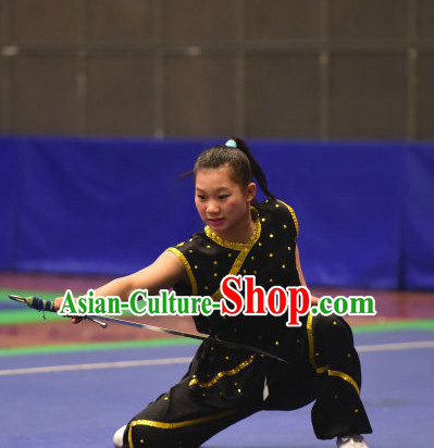 Top Shiny Kung Fu Broadsword Uniforms Martial Arts Training Uniform Gongfu Clothing Wing Chun Costume Shaolin Clothes Karate Suit for Women