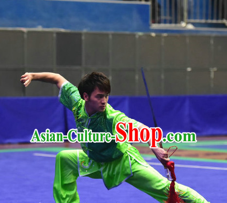 Top  Chinese Wushu Kung Fu Sword Uniforms Kungfu Uniform Martial Arts Competition Costumes for Men