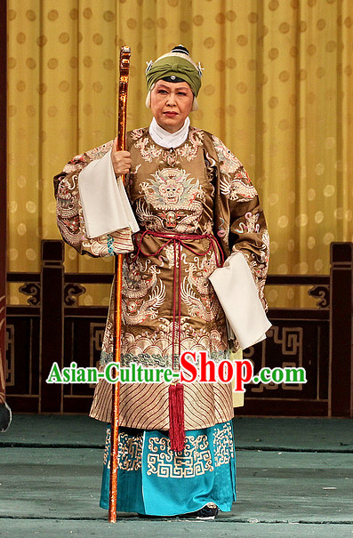 Chinese Peking Opera Beijing Opera Pantaloon Costumes and Headwear Complete Set for Women