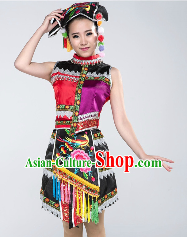 Traditional Chinese Ethnic Costume Complete Set for Women