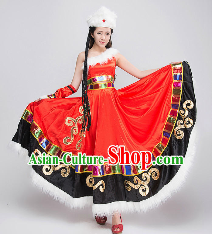 Traditional Chinese Mongolian Clothing Complete Set for Women
