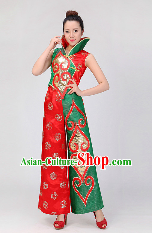 Traditional Chinese Yangge Dance Costumes for Competition