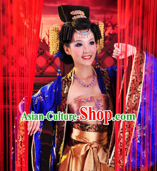 Chinese Empress Plus Size Dress and Headpieces Complete Set for Women