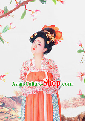 Chinese Tang Costume and Headpieces Complete Set for Women