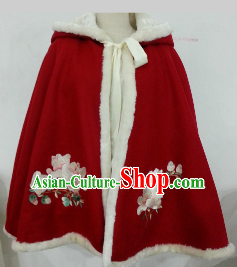 Chinese Hanfu Red Mantle for Women