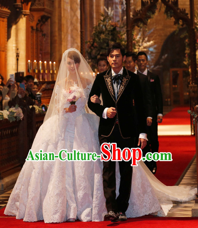 Chinese Star Zhou Jielun Jackie's Brides Kun Ling Romantic Wedding Dress