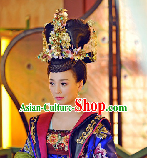 Asian Fashion Chinese Empress Kimono Costumes and Headwear Complete Set for Women