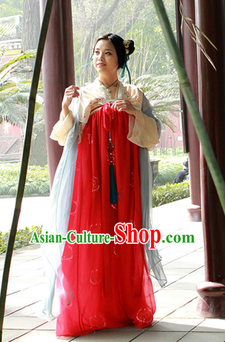Chinese Ancient Tang Dynasty Hanfu Clothing Complete Set
