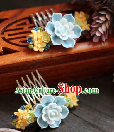 Chinese Traditional Handmade Flower Side Hair Accessories for Girls
