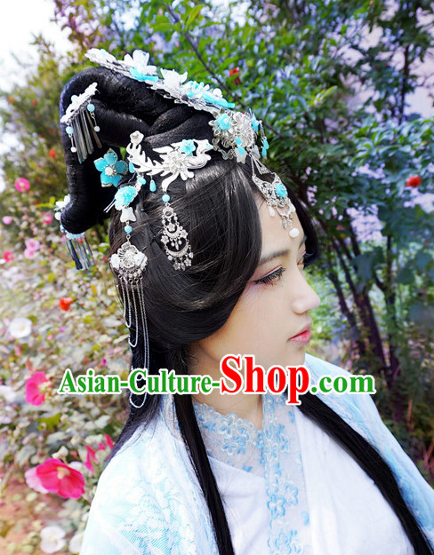 China Shopping online Traditional Chinese Empress Costumes Black Wigs and Hair Jewelry Set
