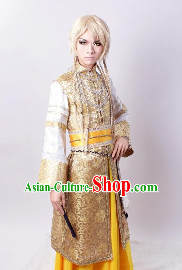 Asia Fashion Top Chinese Swordsman Cosplay Halloween Costumes Complete Set for Men