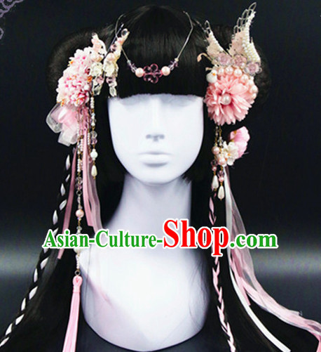 Chinese Traditional Handmade Princess Flower Hair Accessories Set