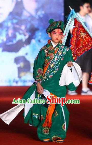 Chinese Traditional Shu Sheng Xiao Sheng Embroidered Costumes and Hat