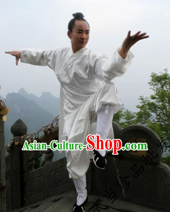 Chinese Pure White Taoist Clothing for Men