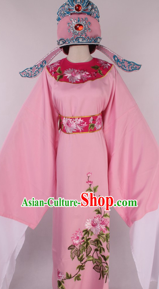 Chinese Traditional Oriental Clothing Theatrical Costumes Opera Young Scholar Young Men Costume and Hat for Men
