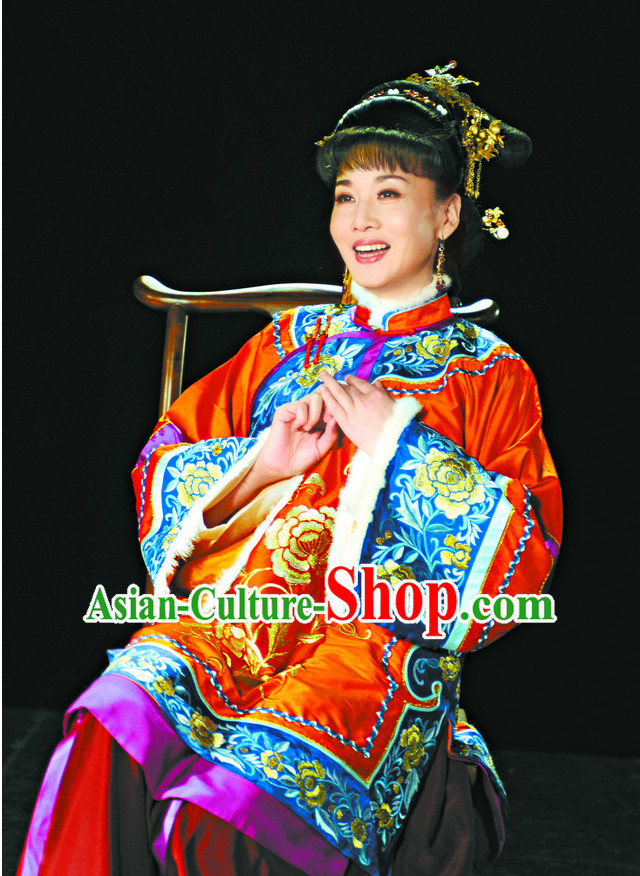 Chinese Traditional Dresses Theatrical Costumes Ancient Chinese Hanfu Rich Wife Clothes and Skirt