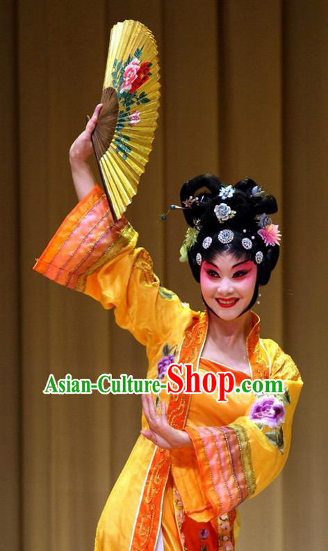 Traditional Chinese Handmade Opera Hair Accessories and Black Wigs