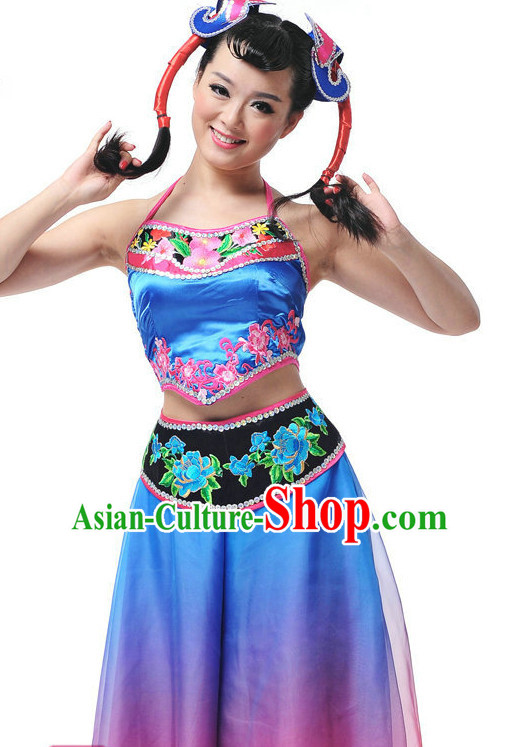 Chinese Folk Ethnic Minority Dancewear Costumes for Women