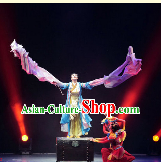 Chinese Wtater Sleeve Dance Costumes Complete Set for Women