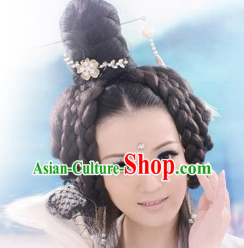 Chinese Traditional Empress Black Long Wigs