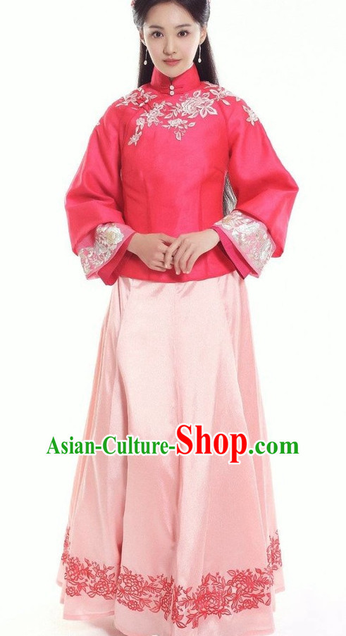 Chinese Traditional Minguo Noblewomen Costumes Complete Set