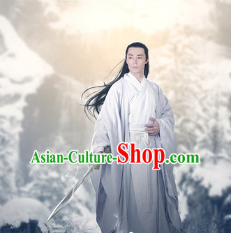 Chinese Hanfu Asian Fashion Japanese Fashion Plus Size Dresses Vntage Dresses Traditional Clothing Asian Costumes Hua Qian Gu Bai Zihua Costume for Men