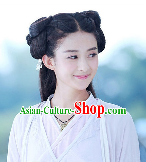 Traditional Chinese Girls Fairy Long Black Wigs