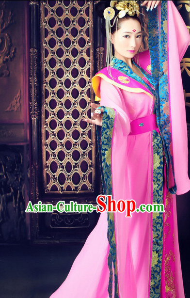 Traditional Chinese Photo Costume Classical Dancing Costume and Hair Accessories Complete Set for Ladies