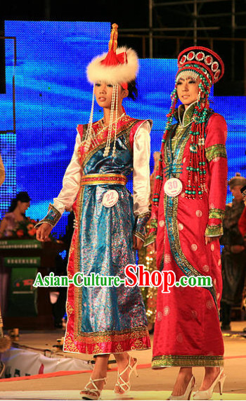 Traditional Chinese Mongolian Clothes 2 Sets for Women