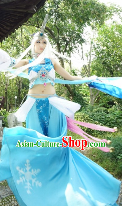 Sexy Chinese Fairy Halloween Costumes and Hair Jewelry Complete Set for Women