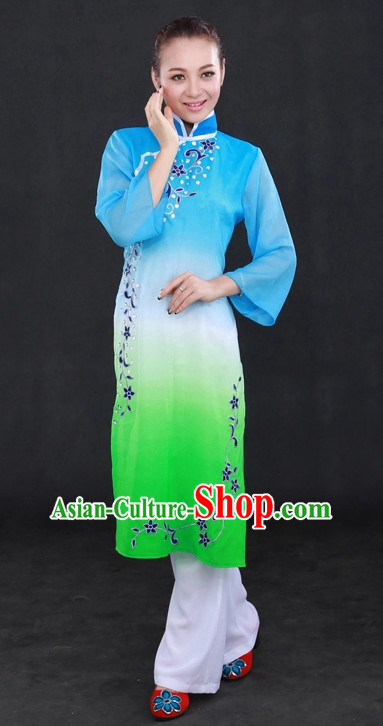 Traditional Chinese Han People Folk Dresses and Hat Complete Set for Women