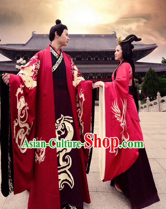 Ancient Chinese Traditional Bridal Wedding Ceremonial Dresses Complete Set for Men