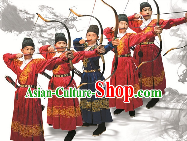 Ming Dynasty Archer Costume and Hat Complete Set for Men