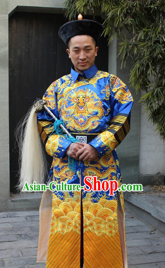 China Palace Official Dragon Robe and Hat Complete Set for Men