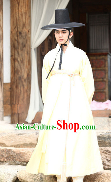 Ancient Korean Han Bok Robes and Hat Complete Set for Men