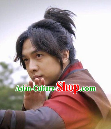 Ancient Korean Swordsmann Black Long Wigs