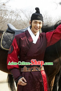 Ancient Korean Prince Riding Horse Dresswear Han Bok and Headband for Men