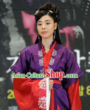 Ancient Korean Imperial Princess Costume and Headpieces Complete Set