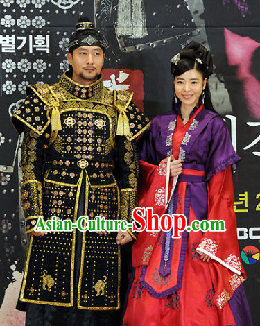 Ancient Korean Imperial Princess Costumes and Headpieces Complete Set