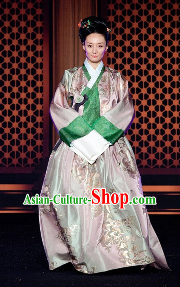Ancient Korean Imperial Queen Costume and Headpieces Complete Set