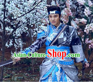 Ancient Korean Princess Fighting Armor Costume and Headpieces Complete Set
