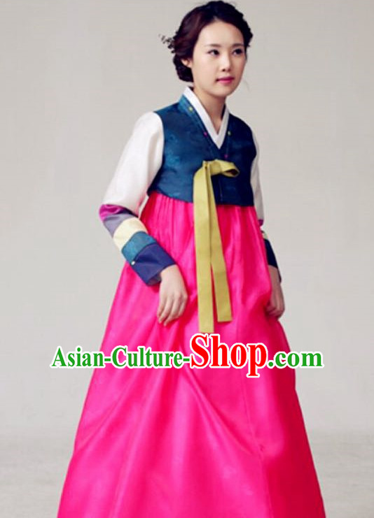 Hand Made Korean Fashion Hanbok and Hair Accessories Complete Set for Ladies