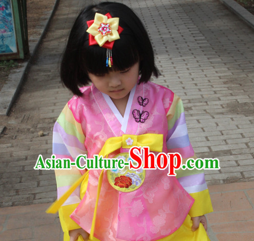 Korean Han Bok Clothes and Hair Accessories Complete Set for Girls