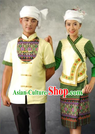 Thailand National Costume 2 Sets for Men and Women
