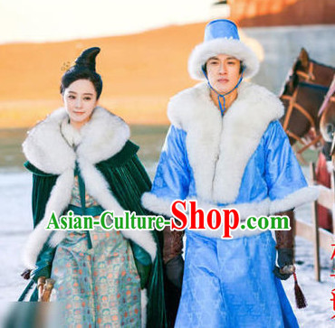 Ancient China Palace Winter Coat and Outfits for Men and Women