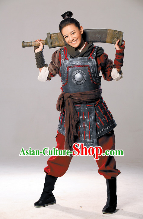 Ancient Asian Female General Armor Costume Complete Set