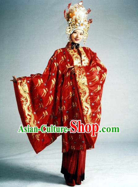 Ancient Imperial Wedding Dresses and Hat Complete Set for Women