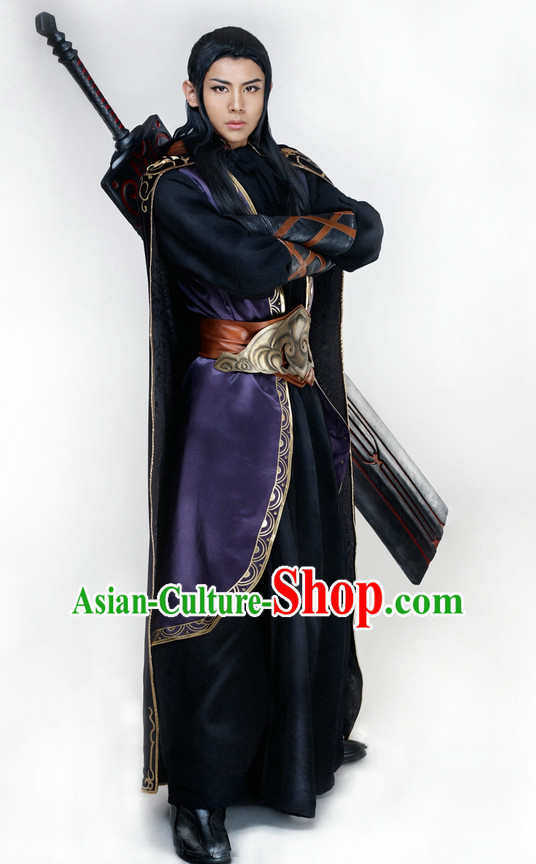 Black Chinese Cosplay Superhero Costume Complete Set for Men