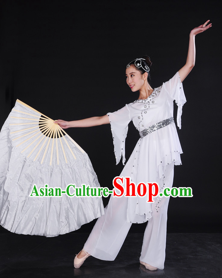 Pure White Classical Dancewear and Hair Decorations for Women.